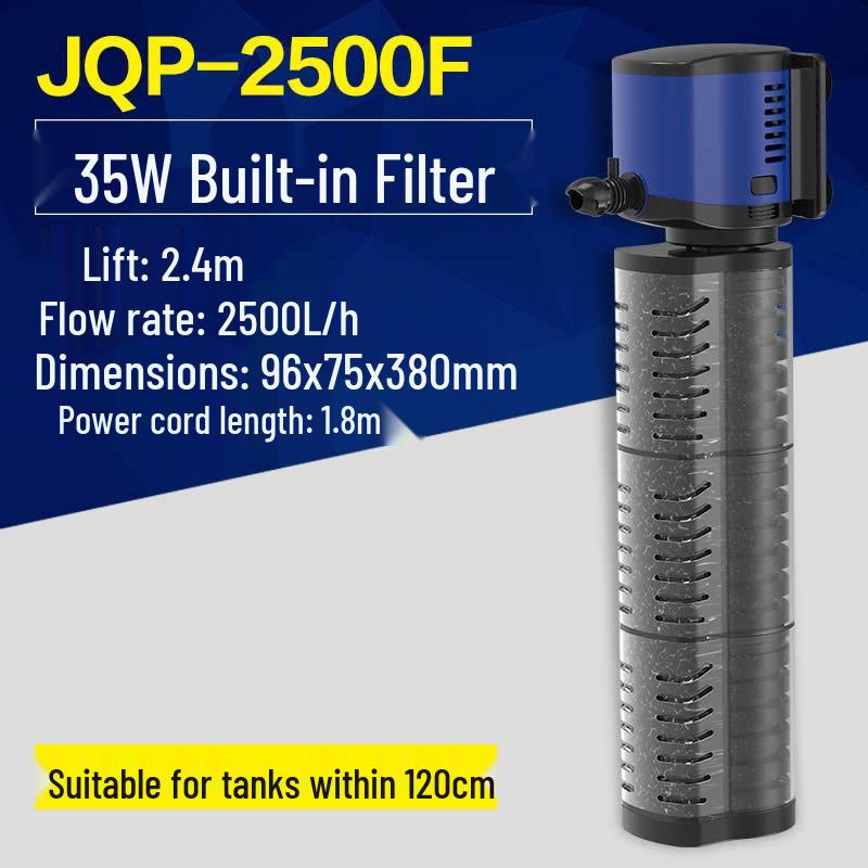 Three-in-One Submersible Fish Tank Pump with Built-in Filter & Aeration