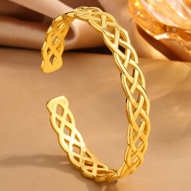PANJBJ 925 Sterling Silver Crossing Bracelet for Women Versatile Retro Trend Hollow Out Weave Punk Jewelry Gift Dropshipping