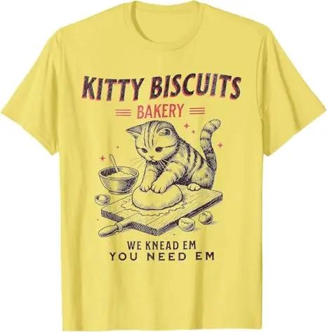

Kitty Biscuits We Knead Em You Need Em Cat Lover Baking Camiseta Cute Kitten Tee Cat Biscuits para niños mujeres y panaderos S
