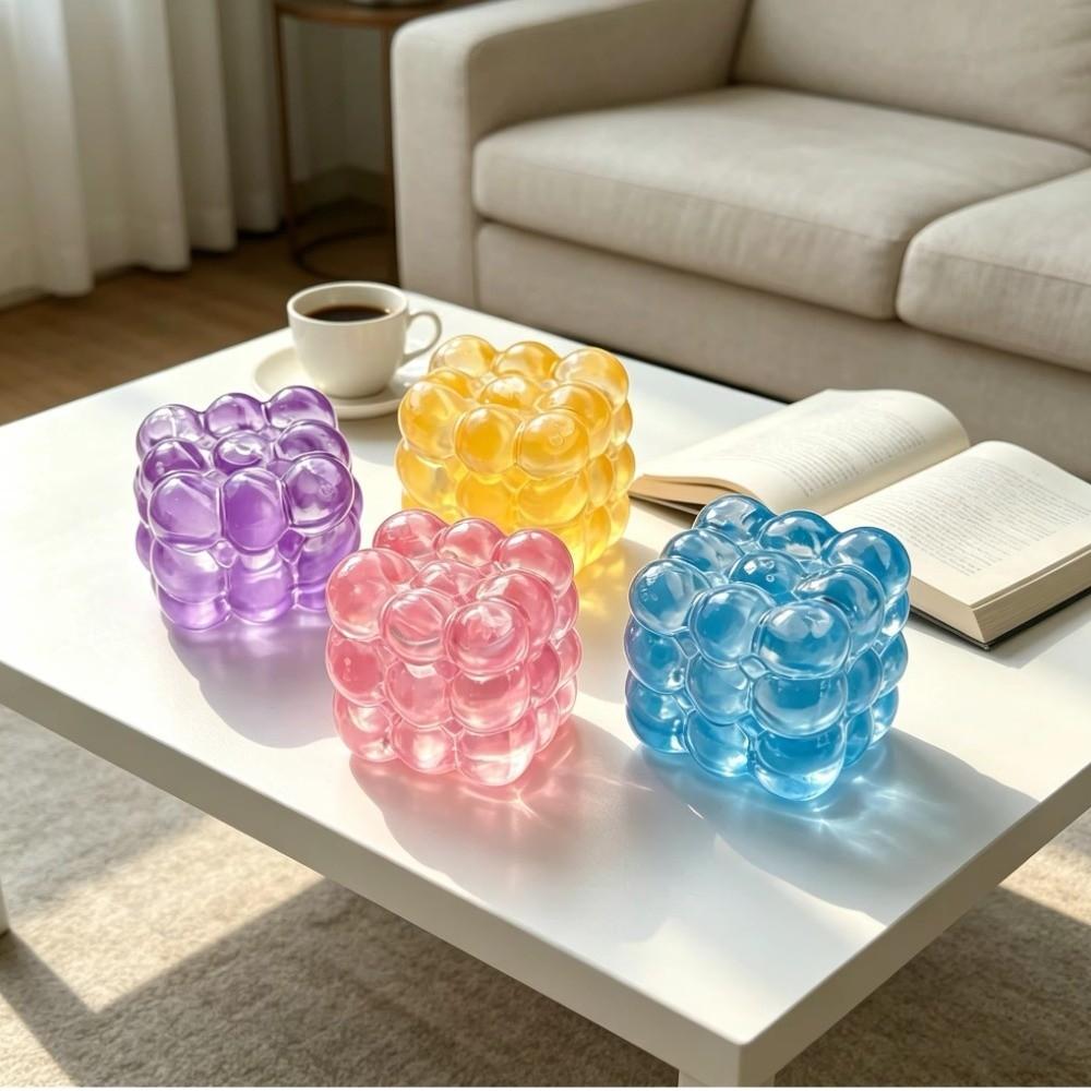 Jelly Glossy Cube Fidget Toy Simulation Cube Cube Squeeze Toy Bubble Cube Desktop Ornament