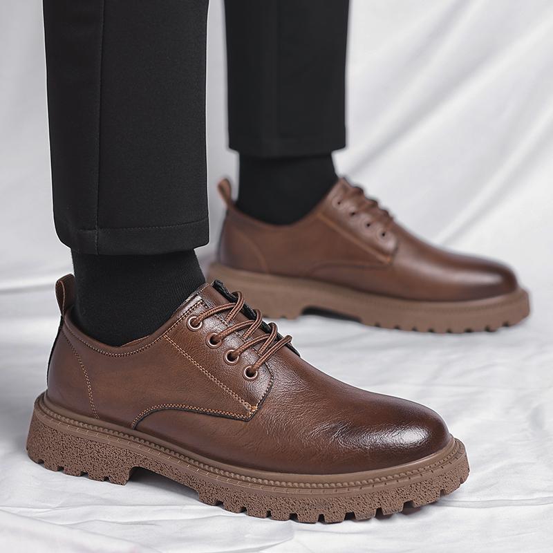 Classic Senior Men Oxford Shoes Formal Office Leather British Style Lace Up Thick Bottom Business Dress