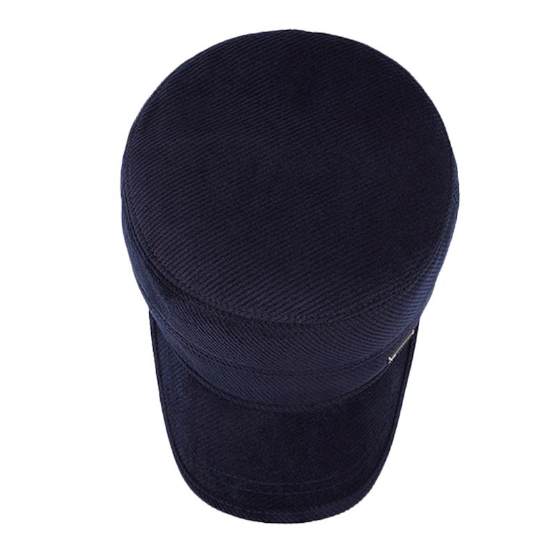 Winter Men's Flat Cap Thick Warm Velvet Cap Ear Protection Captain Cap