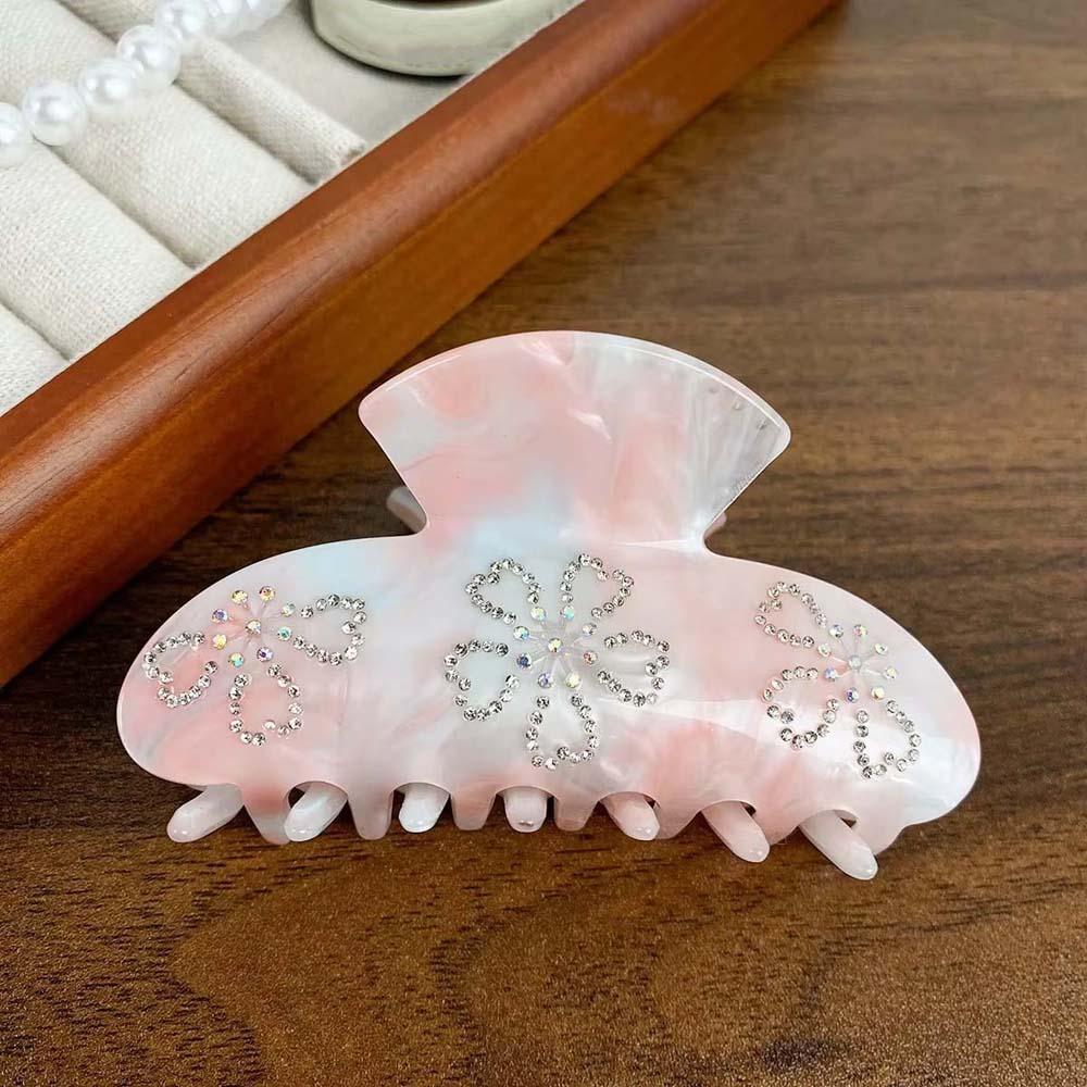 Koreanischer Stil Strass-Einlage Haarklammer Blume Acryl Haarklammer Damen Haiklammer Reise