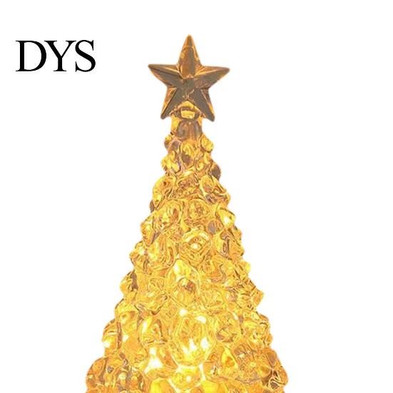 Shimmering Holiday Desktop Decor Glowing Christmas Tree Night Light, Mini Lighted with Star, Indoor Modern Minimalist Atmosphere Faux Crystal Tabletop