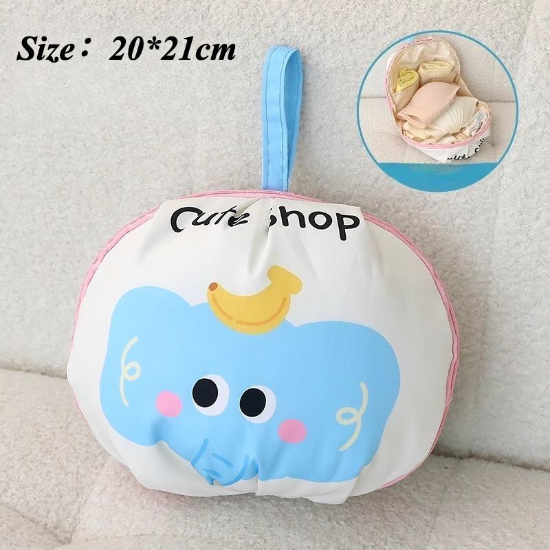 

Новинки Сумки для хранения нижнего белья большой вместимости для женщин, дорожный портативный органайзер, милая тканевая сумка для хранения с изображением слона 2025 синий