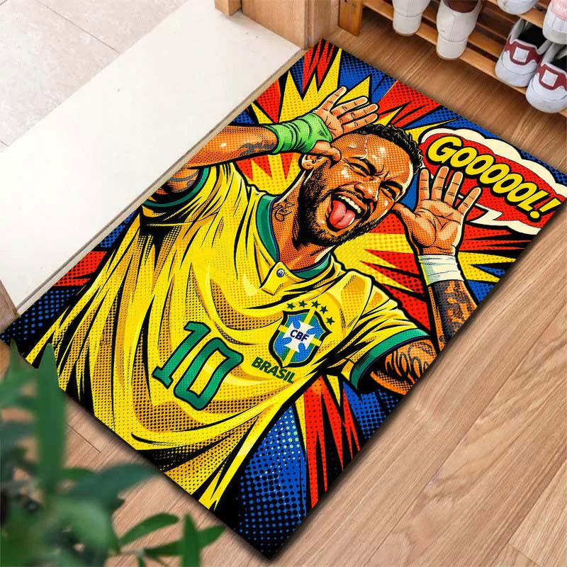 Neymar Jr Carpet Rug for Living Room Bedroom Home Sofa Decoration,Kids play Non-slip Floor Mat