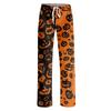 Women Drawstring Waist Halloween Print Long Pants Relaxed Fit Casual Trousers for Seasonal Festive Wear