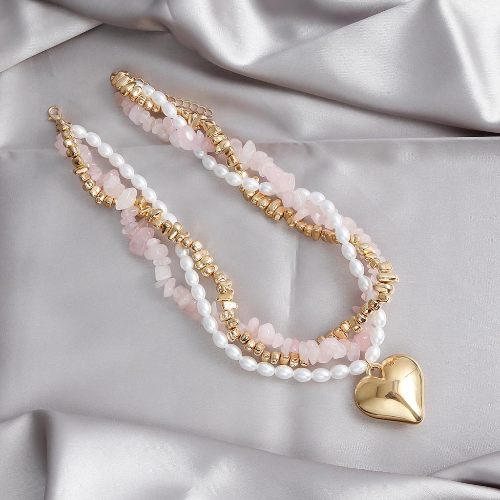 Fashionable Beads Necklace Handmade Necklace Multilayer Delicate Neck Chain Suitable for Fashionable Lover Present