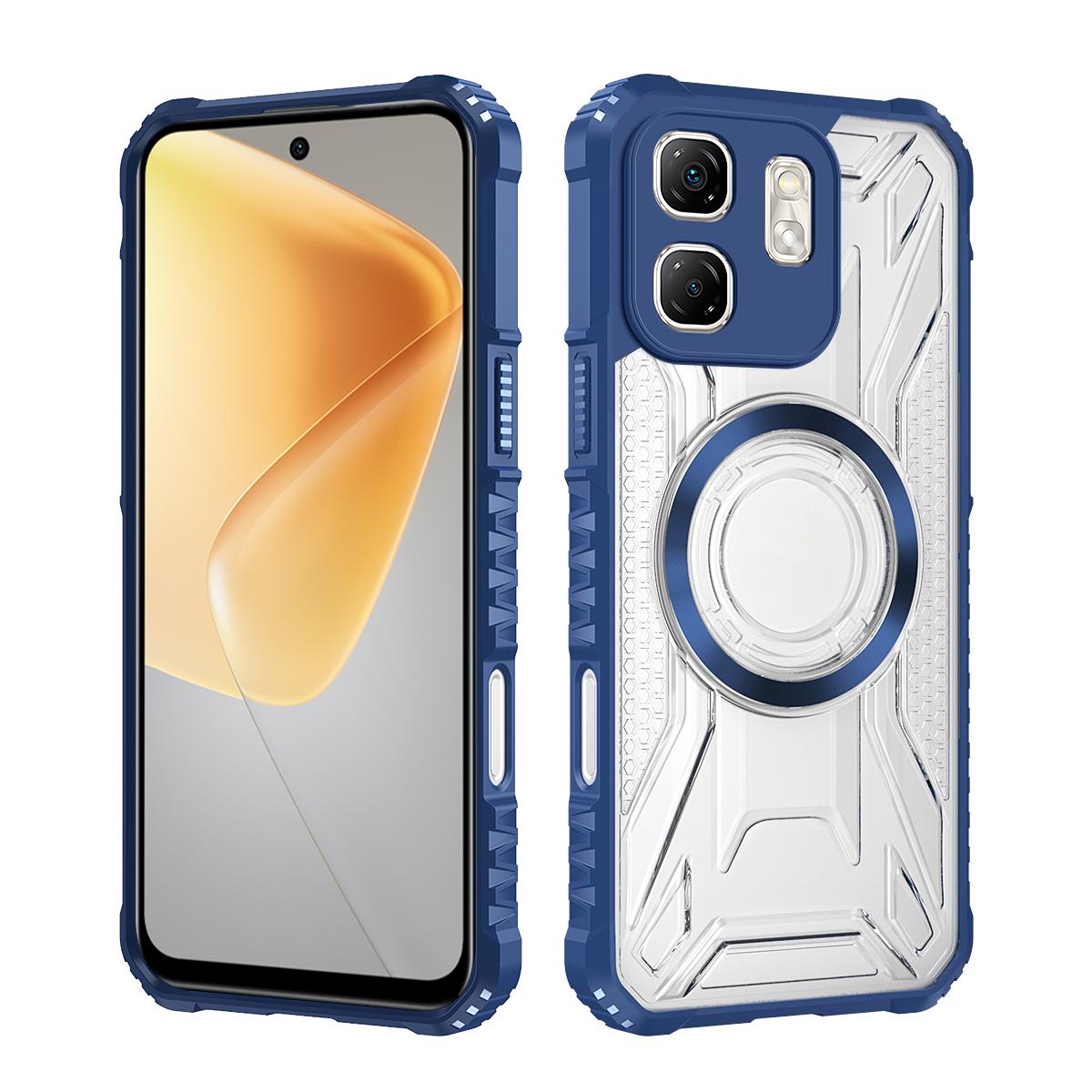 

Для Smart 9 CD Магнитный Дизайн Твердая HD Прозрачная Задняя Крышка,Для Infinix Hot 50i X6531 Rugger Armor Твердый ПК ТПУ Чехол Infinix Hot 50i синий