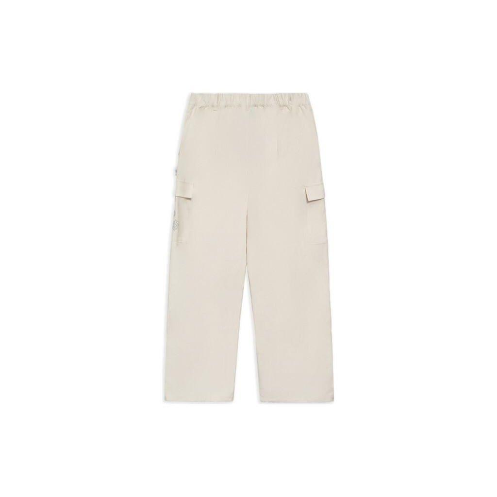 Li Ning Badfive Solid Color Large Pocket Straight Leg Casual Pants Women Pants Cloud-White AKXS300-2