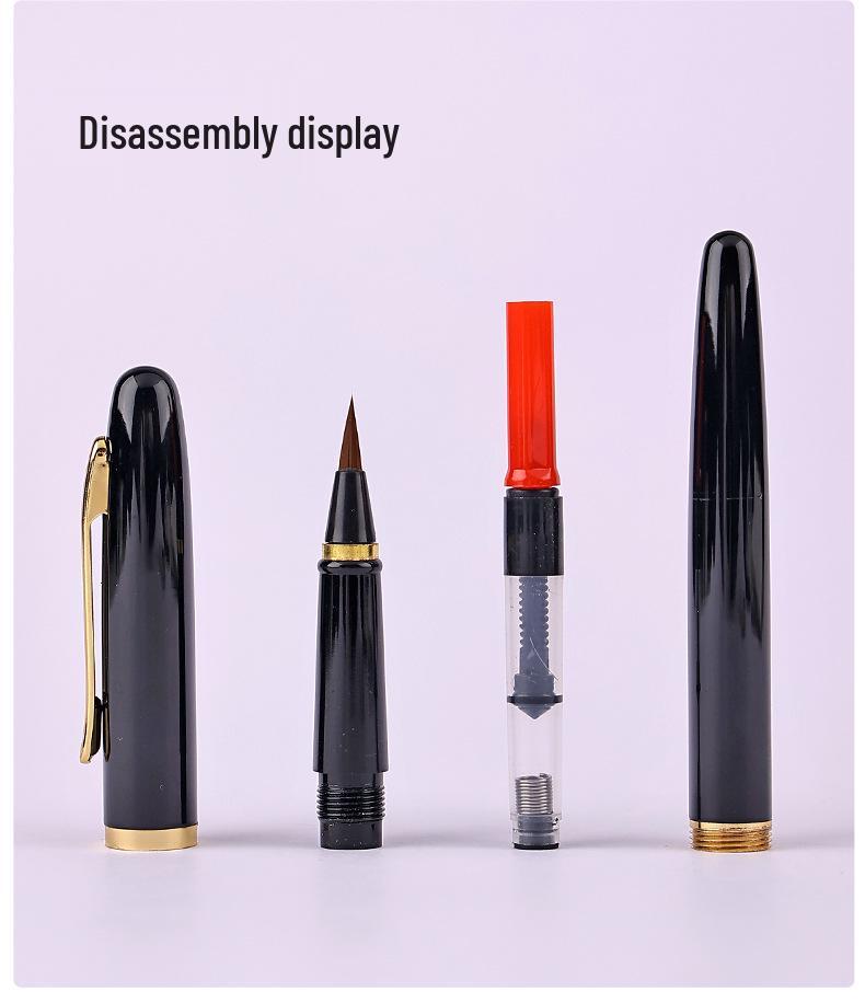 Pen-Style Calligraphy Brush Set: Soft Tip Fountain Pen in Gift Box for Regular Script, Sutra Copying, and Business Gifts.