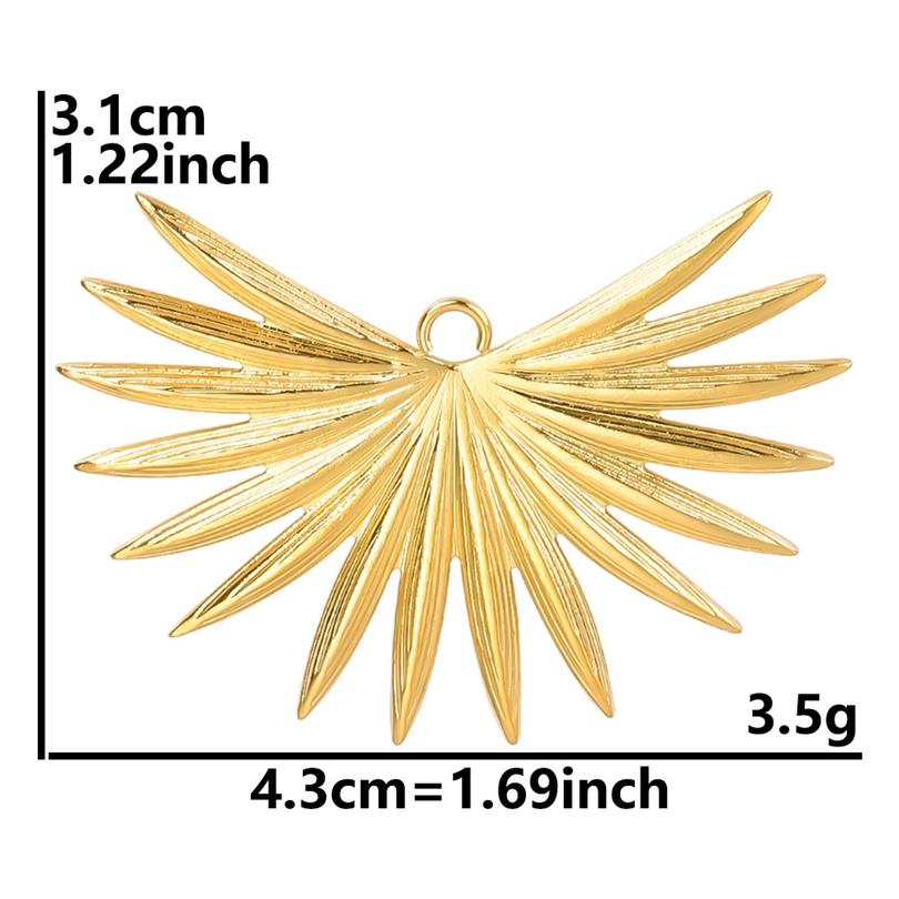 6pcs Gold Color Stainless Steel Charms For Jewelry Making Supplies Plant Leaf Flower Pendant Charm Cherry Pepper Sunflower Charm