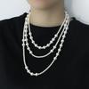 New Sweater Chain, Imitation Pearl Design Jewelry Accessories Niche Double-layer Stacked Long Pearl Necklace
