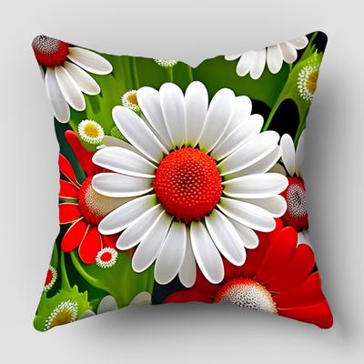 Pillow Case Beautiful Flowers Home Decor Printed Sofa Pillowcase Backrest Chair Cushion Cover Fashion New Custom Gift