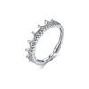Ring Adjustable Women's Crown Diamond CZ Silver 925 Wedding Ring Engagement Proposal Engagement Crown Women's Ring Zirconia Accessory