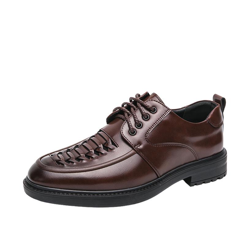 Fashion High End Brand Men's Thick Soled Oxford Shoes Hollow Breathable Loafers Versatile for Men's Business Leisure Shoes Free Delivery