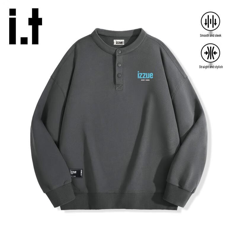 

Izzue Men s American Heavyweight Henley Hoodie 2XL