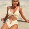 Evropská a americká dámská móda Sexy dvoudílné bikiny plavky vycpaná košilka plavky souprava plavek s vysokým pasem