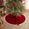 Knitted Christmas Tree Skirt with Petal Design, Inch Tree Base Cover for Holiday Christmas Decor