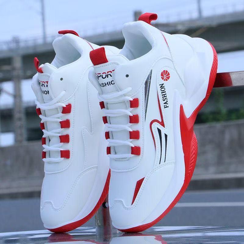 Men's High-Top Mesh Basketball Shoes, Breathable Non-Slip Sports Sneakers for Spring/Summer - Versatile White Running Shoes for Students
