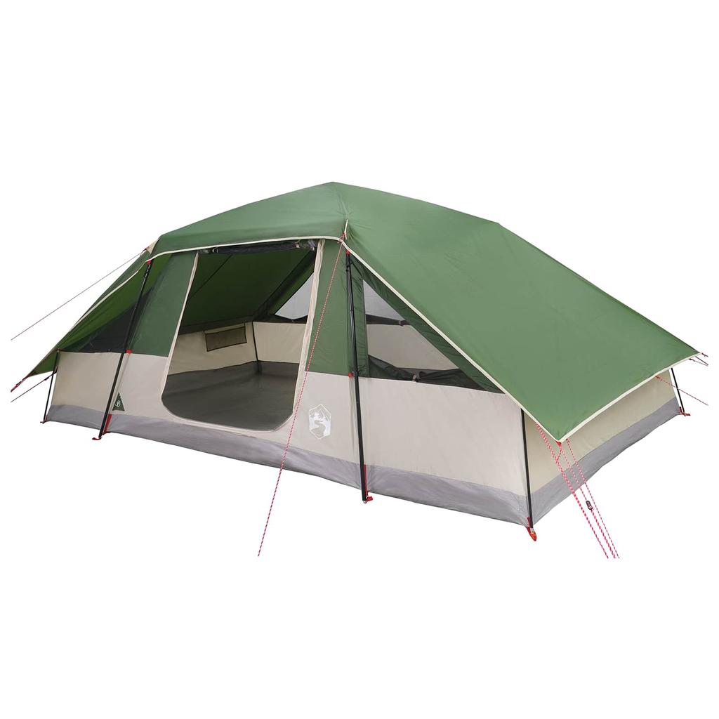 Family Tent with Rain Fly Waterproof Green for 10 Persons