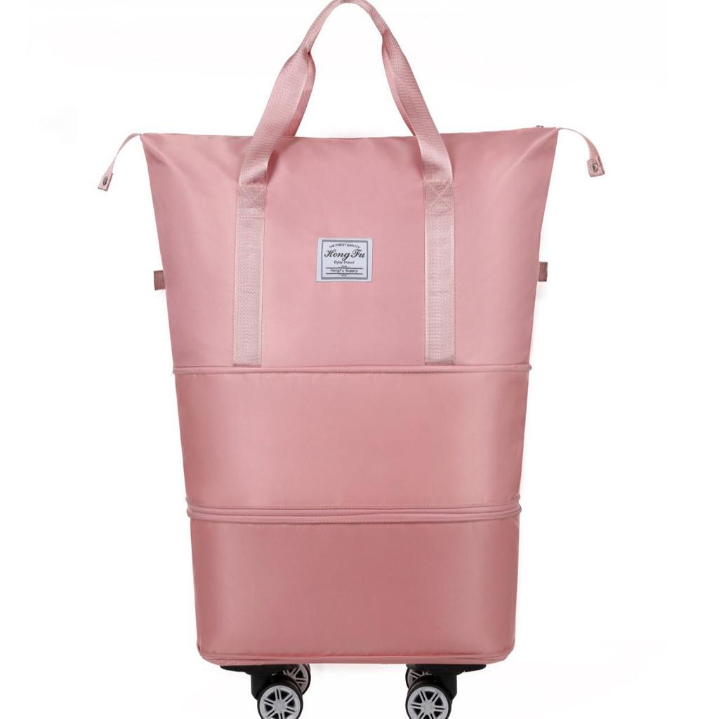 Universal Expandable Double-Layer Travel Bag: Carry-on, Shoulder, Handheld Sports & Yoga Bag with Wheels