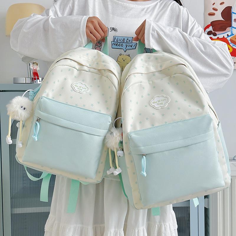 Cute Backpack Versatile Fresh Travel Lightweight Large-capacity Backpack College Student High School Junior High School Girl Schoolbag Girl