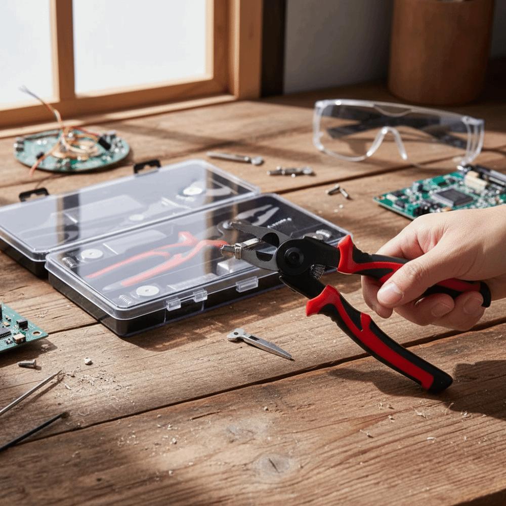 5-in-1 Design Multi-functional Pliers Set Interchangeable Heads Wire Pliers Set  Electrical Work