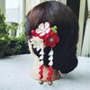 Japanese Kimono Handmade Fabric Flower Folding Fan Hair Accessories Clip Tassel Headwea Headdress Barrette Yukata Festvial Deco