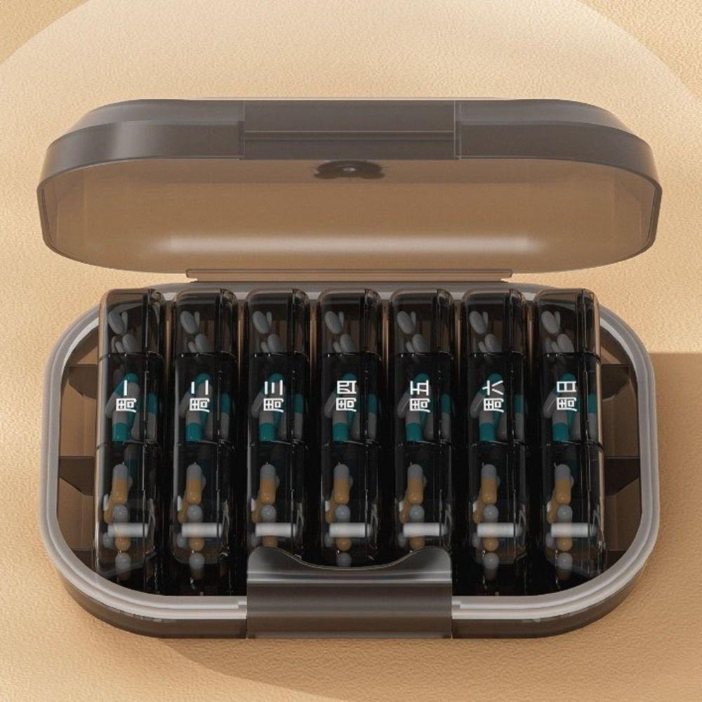 Waterproof Medicine Dispenser 21-Compartment Weekly Pill Organizer Medicine Box  Travel
