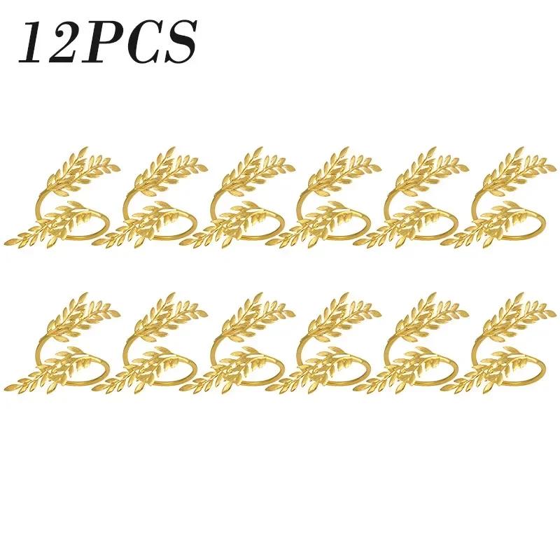 Gold Leaf Napkin Rings Fall Napkin Holder for Christmas Thanksgiving Wedding Dinnig Table Decoration napkin holder