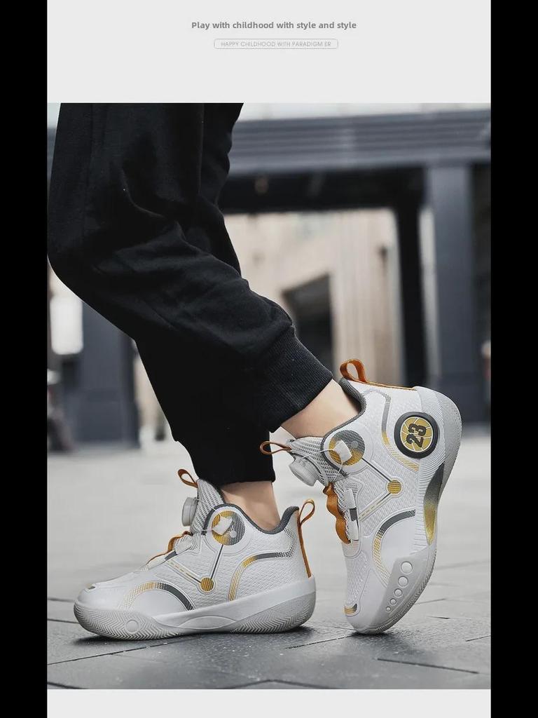 Pantofi de baschet de vară respirabili pentru bărbați cu buton rotativ pentru tineri și studenți