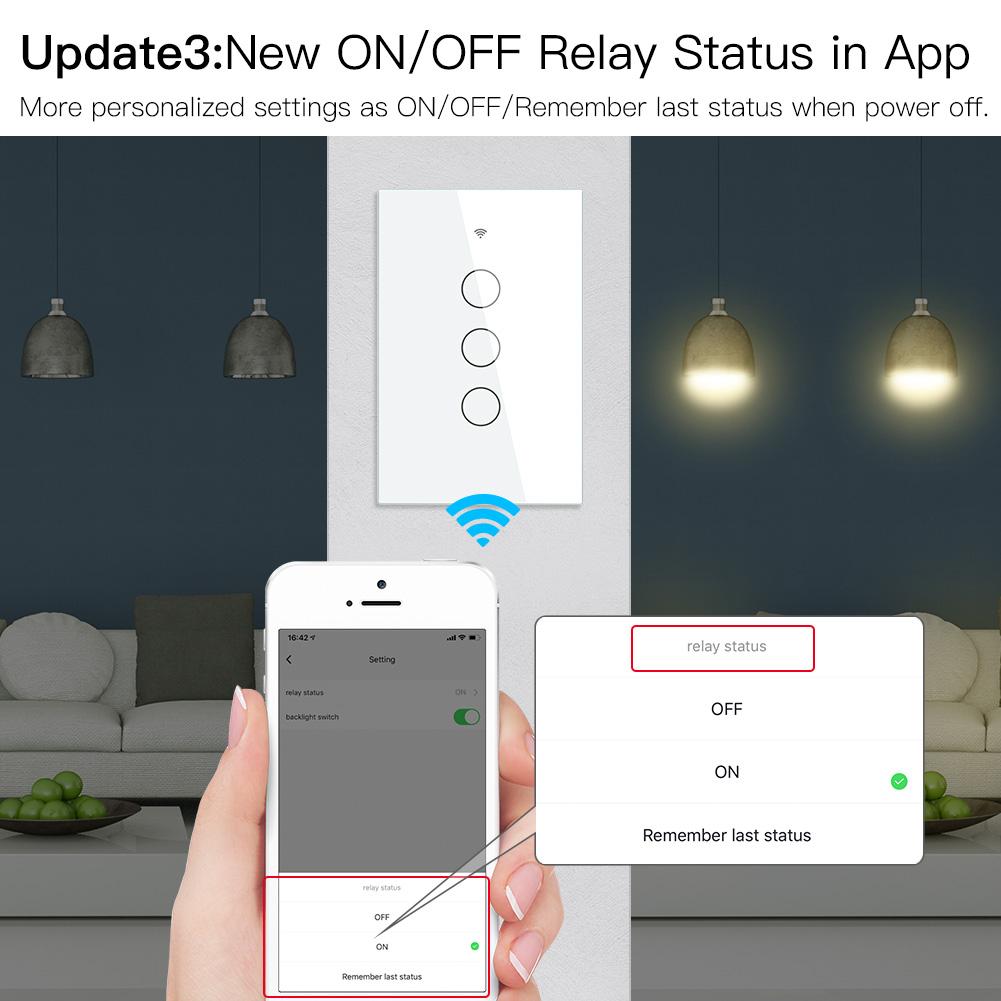 1/2/3/4 Gang Tuya Smartlife Wifi Wall Touch Smart Light Switch Interruptor Wifi Compatible With Alexa and Google Home