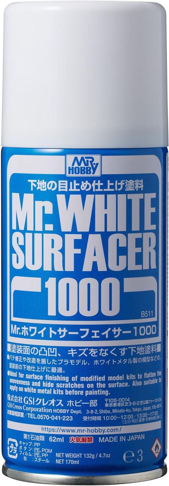 

GSI Creos White Surfacer 1000 Spray 170ml Материал для обработки поверхностей для хобби B511 Mr.