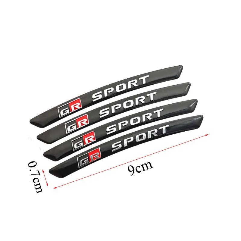 For Toyota 4Pcs Car Styling Aluminum Wheel Rims Racing Stickers Auto Accessories Corolla Avalon Supra Yaris Prado Prius Rav4