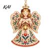 Nutcracker Tree Pendants Folk Art 2D Ornament, Acrylic Christmas Hanging Decoration, Retro Lightweight Decorations Angel Santa Rocking Horse Ornament