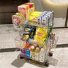 For 3/4 Layer Rolling Trolley Storage Rack Movable Trolley With Hanging Basket Bathroom Storage Makeup Snack Organizer Transpare