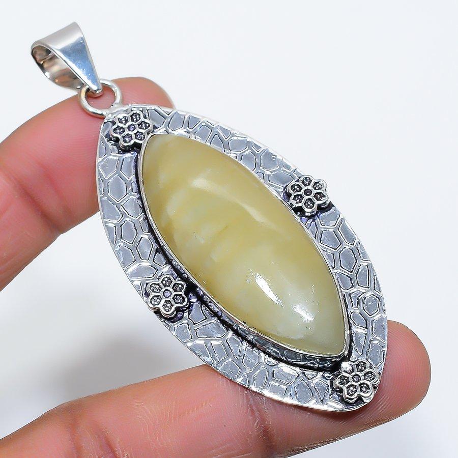 

Aquamarine Gemstone Handmade 925 Sterling Silver Jewelry Pendant 2.96 SU-9913