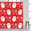 Pink Christmas Shower Curtains Cute Santa Claus Elk Bells Xmas Tree Gold Snowflake New Year Bathroom Curtain Decor with Hooks