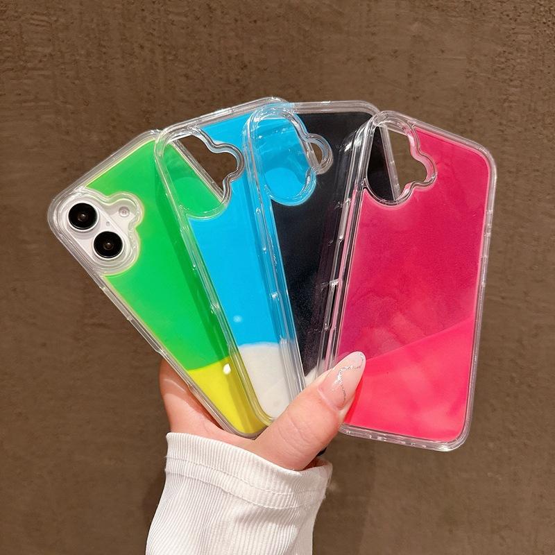 In Stock Luminous Quicksand Phone case for iPhone case Luminous Liquid Sand Back Cover Glow Glitter Case for iPhone 16 15 14 13