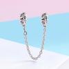 Charm S925 Sterling Silver Safety Chain Positioning Buckle Collection Fashion Beaded Bracelet Silver Accessories