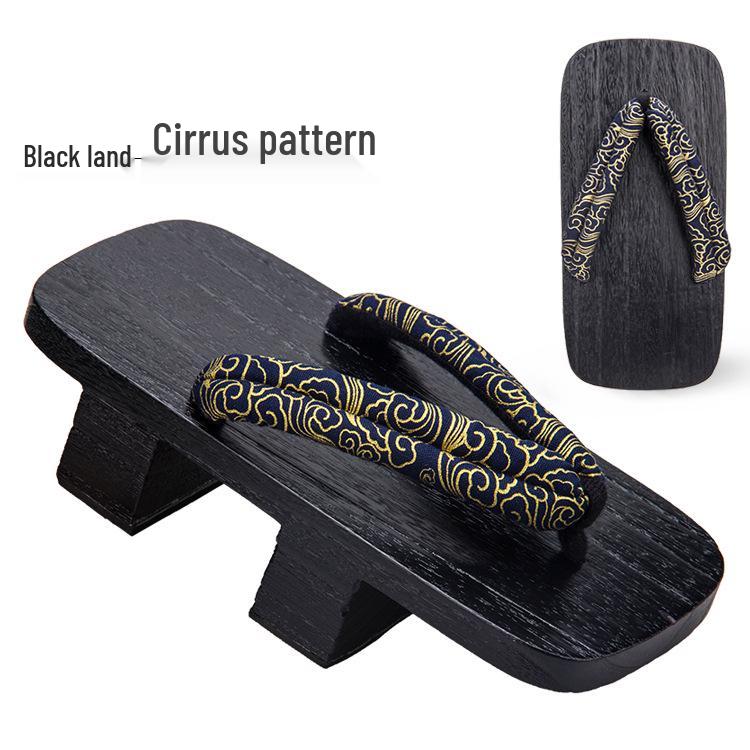 

Men s Dragon Flower Wooden Clogs: High-Heeled Chinese Style Summer Slippers, Comfortable Cosplay Footwear 25CM (Suitable for Size 38-40)