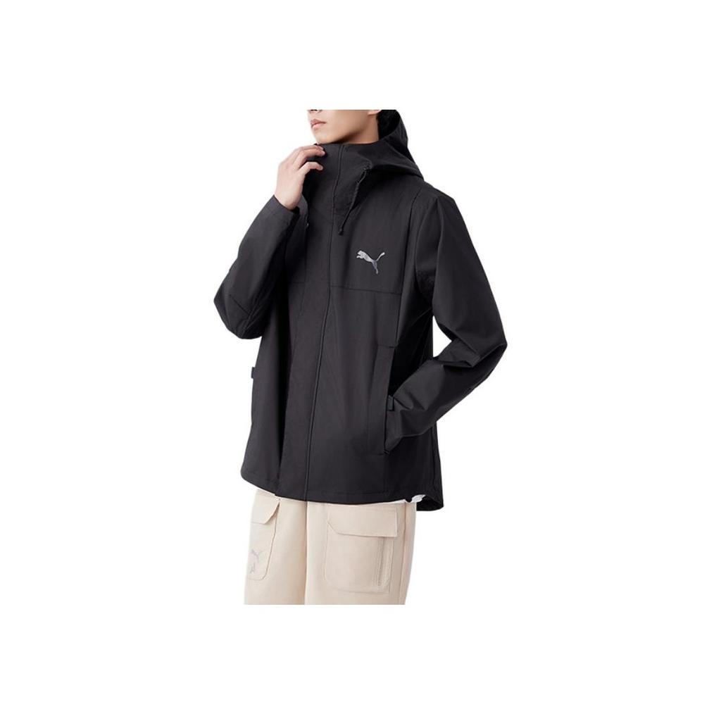 Puma Outdoor Logo Sport Hooded Jacket Men Outerwear Black 848287-01