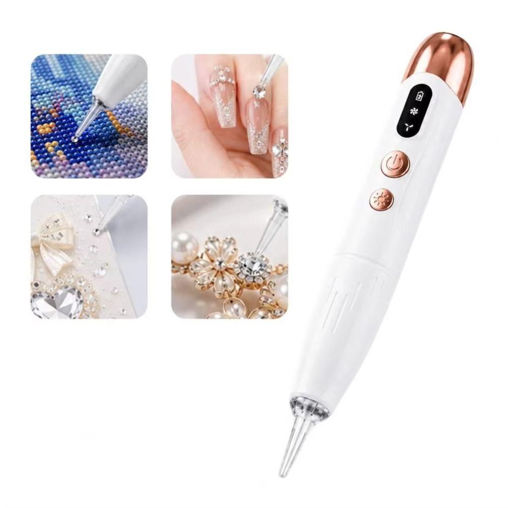 LED Light Wireless Art Tool Low Noise Rhinestone Applicator Pen Detail Work