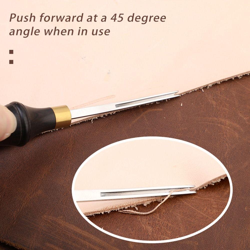 Wooden Handle Wide Mouth Skiving Tool Functional Leather Edge Beveler  Polishing
