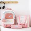 Three-Piece Backpack Set Color Block Student Schoolbag Girl Large Capacity Backpack