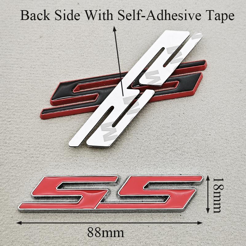 3D Metal Car Styling Red Black Logo SS Sticker Emblem Rear Trunk Badge For Chevrolet Camaro Chevelle Impala Malibu Accessories