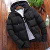 Men's Wine Red Hooded Quilted Winter Jacket with Adjustable Drawstrings, Available in Multiple Colors