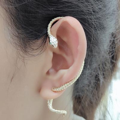 New European and American Fashion Popular Snake Shaped Earrings Exaggerate Personality Earclip Female Gift Left and Right Earrings
