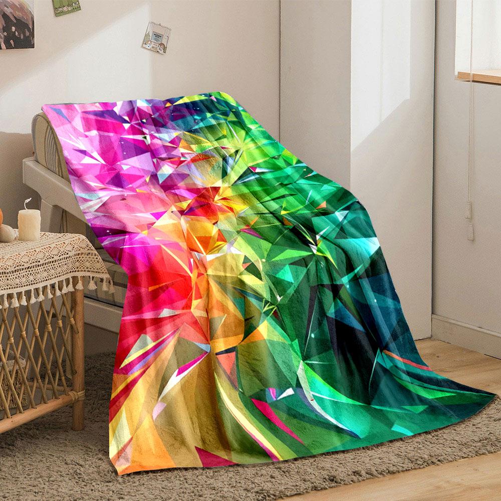Geometric pattern with vibrant, colorful, faceted gradient triangles. for all seasons blanket lunch break throw gift